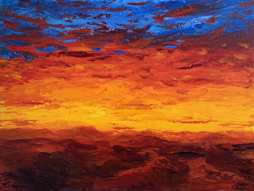 FLAMING SUNSET par Alessandro Piras, Peinture en vente sur Singulart