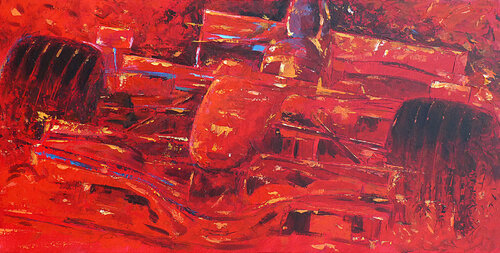 FERRARI ON RED by Alessandro Piras, 회화 for Sale on Singulart