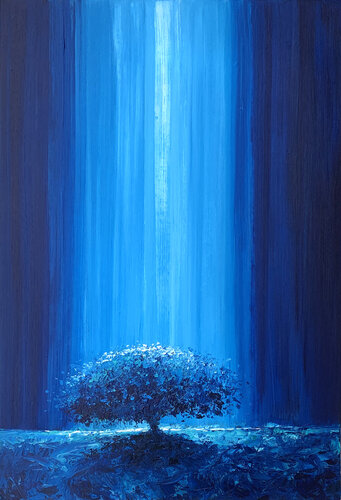 BLUE LIGHTFALL von Alessandro Piras, Malerei kaufen auf Singulart