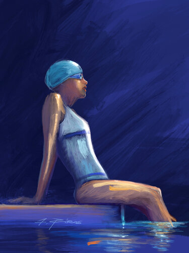 THE SWIMMER'S REST van Alessandro Piras, Afdruk te koop op Singulart