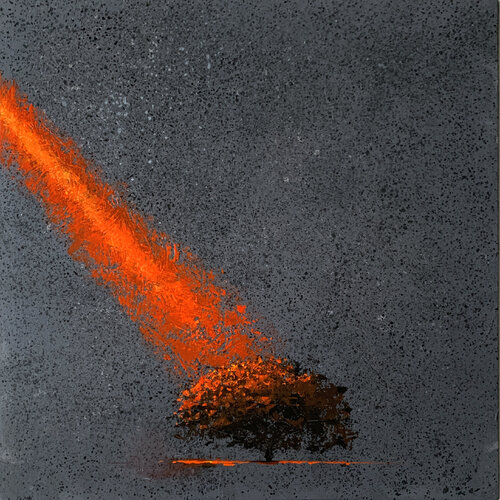 RED LIGHT ON DARK GREY van Alessandro Piras, Schilderij te koop op Singulart