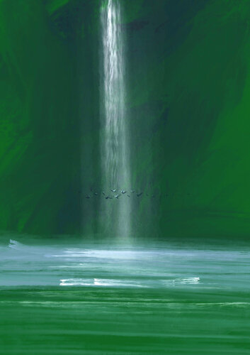 EMERALD DESCENT von Alessandro Piras, Druck kaufen auf Singulart