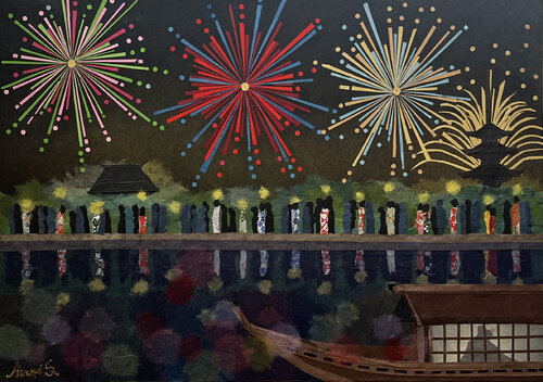 Notte dei Fuochi A'artificio van Minori Shimizu, Werk op papier te koop op Singulart