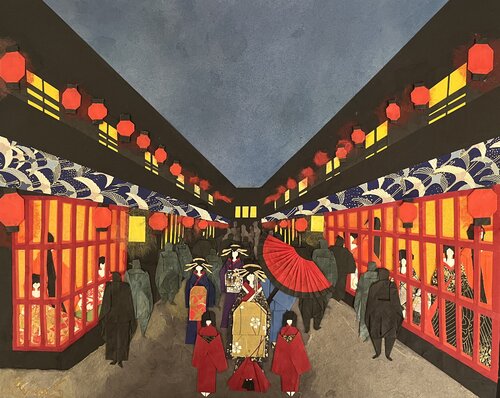 Hanamachi (Quartiere di piacere) de Minori Shimizu, Pintura a la venta en Singulart