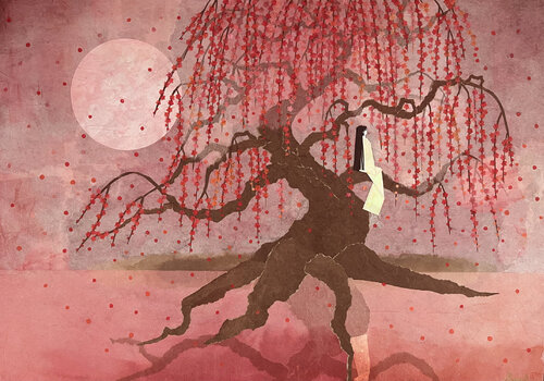 Lo spirito del fiore di prugno by Minori Shimizu, Work on Paper for Sale on Singulart