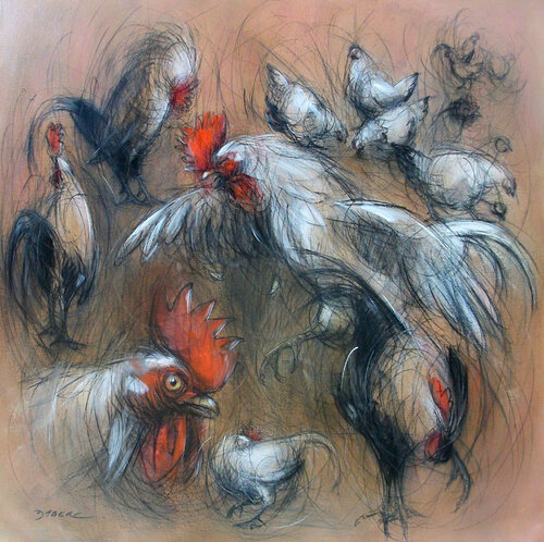 COQ CROQUE by PASCAL DABERE, Painting for Sale on Singulart