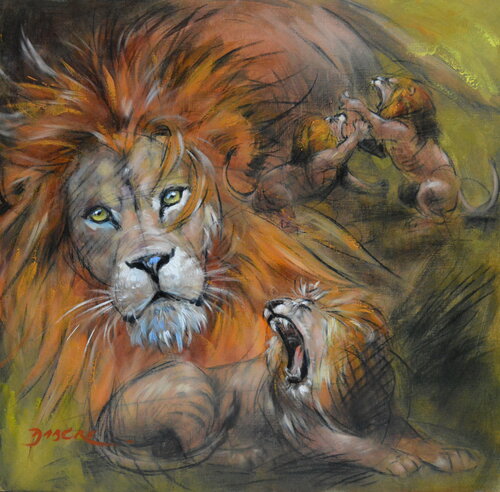 LES LIONS de PASCAL DABERE, Pintura a la venta en Singulart