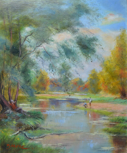 Moment d'insouciance en bord de Loire by PASCAL DABERE, Painting for Sale on Singulart