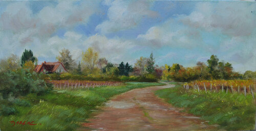 Le vignoble d'Artigny (Touraine ) van PASCAL DABERE, Schilderij te koop op Singulart