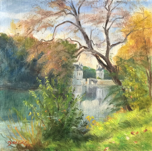 Balade romantique à Chenonceau by PASCAL DABERE, Painting for Sale on Singulart