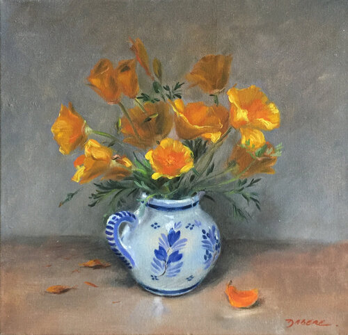 Fleurs d'Eschscholzia van PASCAL DABERE, Schilderij te koop op Singulart