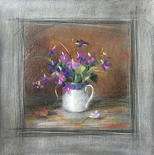 Les violettes à la tasse by PASCAL DABERE, 油畫 for Sale on Singulart
