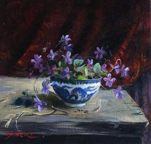 Violettes à la tasse japonaise van PASCAL DABERE, Schilderij te koop op Singulart