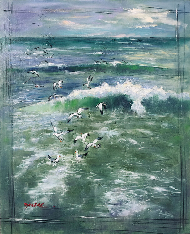 La vague et le ballet des mouettes PASCAL DABERE