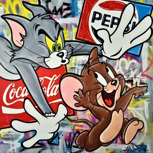 Tom & Jerry in the Street by Nacks, Painting for Sale on Singulart