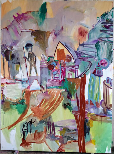 the castle, (for franz kafka) di Christian Stötzner, Pittura in vendita su Singulart