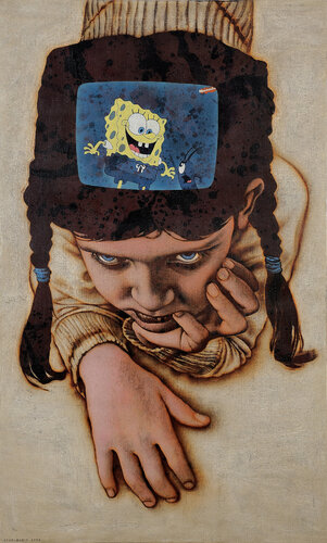 TV screen van Alexander Nekrashevich, Schilderij te koop op Singulart