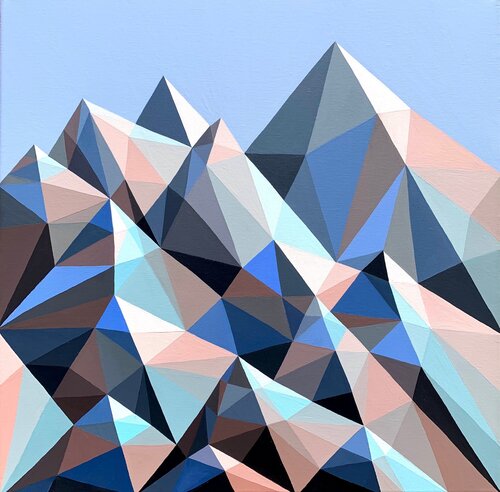 BLUE SNOWY MOUNTAIN PEAKS van Tuzhilkina Maria, Schilderij te koop op Singulart