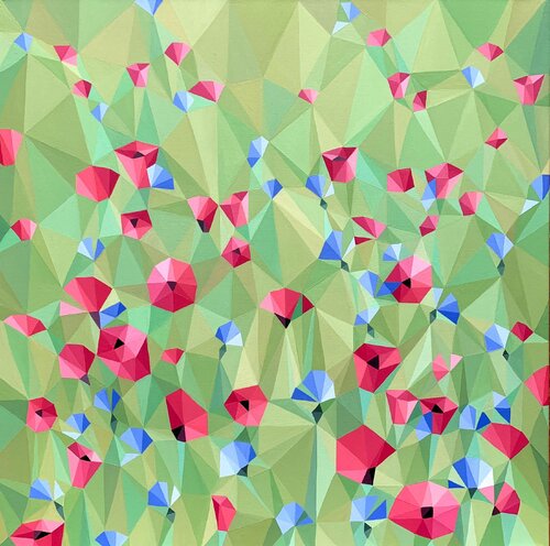 RED POPPIES AND CORNFLOWERS IN THE FIELD von Tuzhilkina Maria, Malerei kaufen auf Singulart