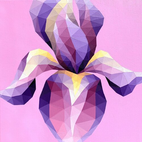 LILAC IRIS ON PINK Tuzhilkina Maria