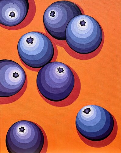 BLUEBERRY ON ORANGE von Tuzhilkina Maria, Malerei kaufen auf Singulart