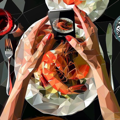 SEA DINNER WITH KING PRAWNS Tuzhilkina Maria