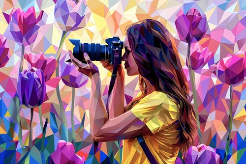 PHOTO ON THE LILAC TULIP FIELD by Tuzhilkina Maria, Digital for Sale on Singulart