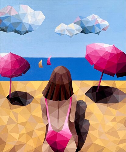 RELAX TIME ON THE BEACH von Tuzhilkina Maria, Malerei kaufen auf Singulart