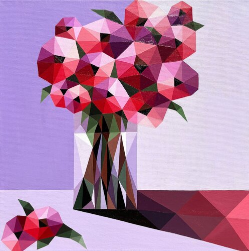 RED ROSES ON PURPLE Tuzhilkina Maria