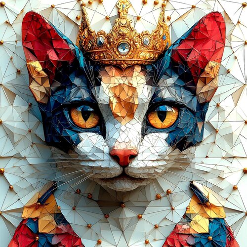 KING CAT WITH YELLOW EYES par Tuzhilkina Maria, Digital en vente sur Singulart