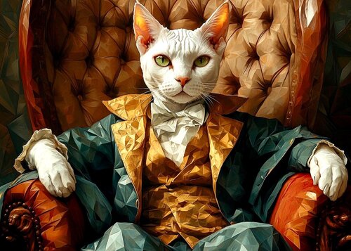 WHITE CAT ARISTOCRAT par Tuzhilkina Maria, Digital en vente sur Singulart