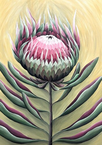 TROPICAL PROTEA FLOWER van Tuzhilkina Maria, Schilderij te koop op Singulart