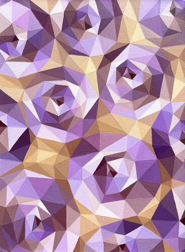 LILARS ABSTRACT ROSES ON ABSTRACT OCHER von Tuzhilkina Maria, Malerei kaufen auf Singulart