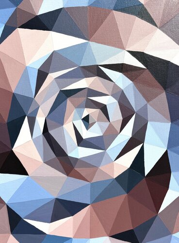 ABSTRACT TERRACOTTA AND BLUE FLOWER par Tuzhilkina Maria, Peinture en vente sur Singulart