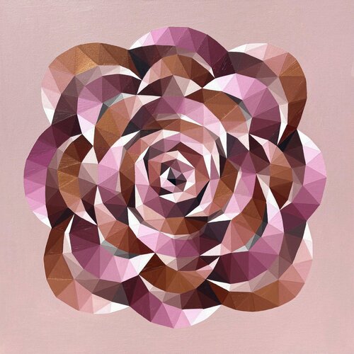 GOLD AND PINK CRYSTAL ROSE di Tuzhilkina Maria, Pittura in vendita su Singulart