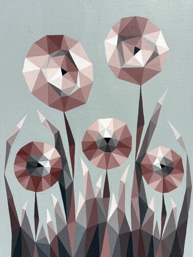 TERRACOTTA POPPY IN CALM FIELD van Tuzhilkina Maria, Schilderij te koop op Singulart