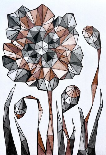 TERRACOTTA POPPY IN CALM FIELD de Tuzhilkina Maria, Dibujo a la venta en Singulart