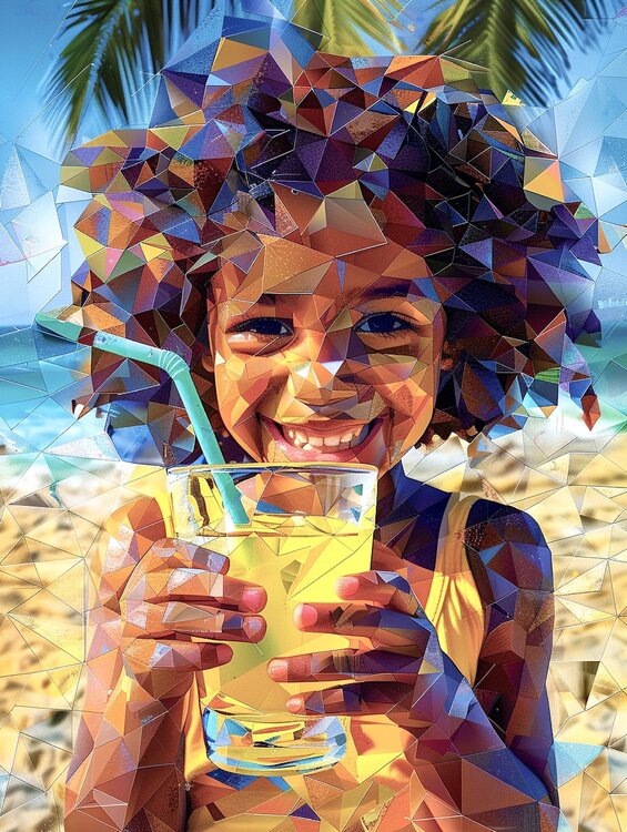 GIRL WITH LEMONADE ON THE BEACH Tuzhilkina Maria