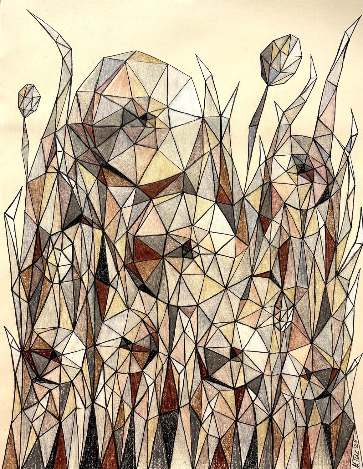 DANCE OF BEIGE FLOWERS Tuzhilkina Maria Zeichnungen zu verkaufen