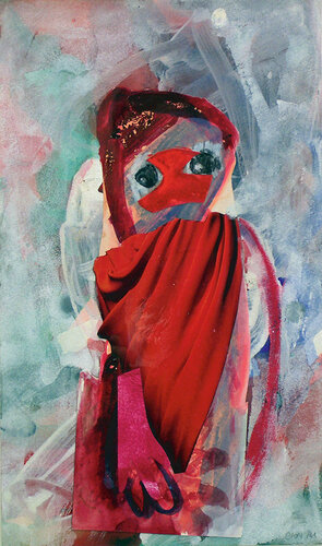 Der rote Mönch van Annette Kunow, Werk op papier te koop op Singulart