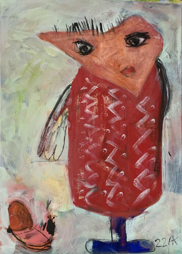 Mädchen im Kleid van Annette Kunow, Schilderij te koop op Singulart