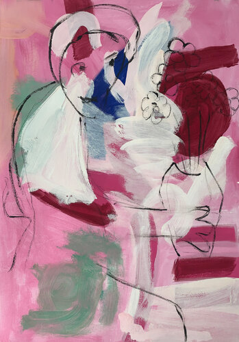 Frau mit Vase van Annette Kunow, Schilderij te koop op Singulart