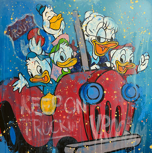 «Keep On Truckin» feat. Grandma McDuck/ Huey, Dewey and Louie (Disney) de CHORGY, Pintura a la venta en Singulart