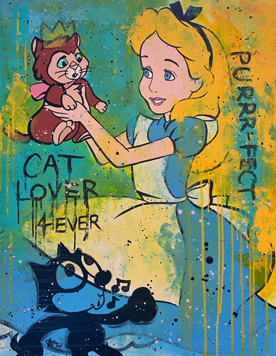 Alice and Her Cat de CHORGY, Pintura a la venta en Singulart
