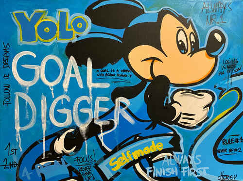 «GOAL DIGGER» feat. Mickey Mouse (Disney) de CHORGY, Pintura a la venta en Singulart