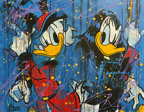«Cheeky Rivals» feat. Scrooge McDuck & Magica de Spell (Disney) de CHORGY, Pintura a la venta en Singulart