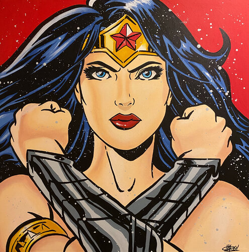 «WW» feat. Wonder Woman (DC Comics) van CHORGY, Schilderij te koop op Singulart