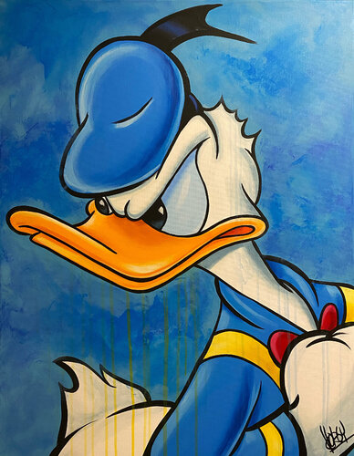 «Annoyed» feat. Donald Duck (Disney) van CHORGY, Schilderij te koop op Singulart