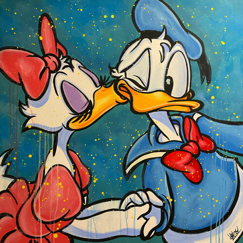 «Ducks in Love» feat. Donald Duck / Daisy Duck (Disney) van CHORGY, Schilderij te koop op Singulart
