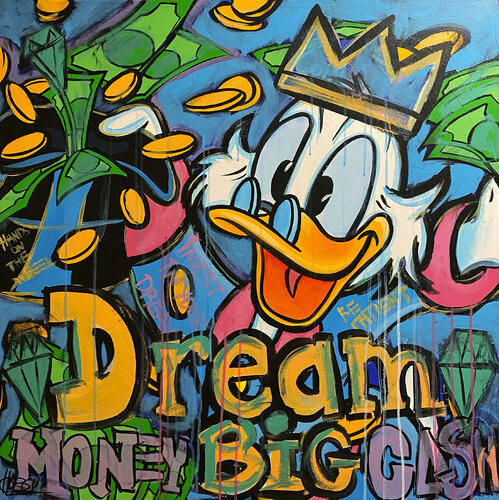 «Dream BIG» feat. Scrooge McDuck (Disney) van CHORGY, Schilderij te koop op Singulart